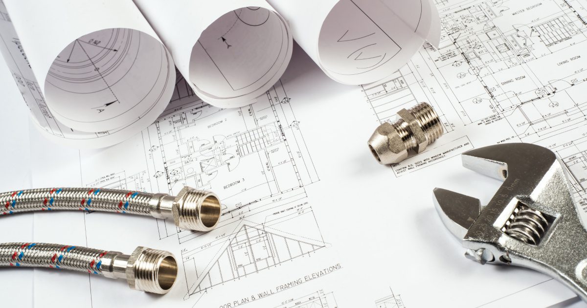 plumbing and drawings, construction still life | Your Blueprint for Plumbing, Installation, and Maintenance Services in UK